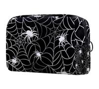 Spider on Webs - Bolsa de cosméticos para mujer, neceser de viaje, bolsa organizadora de maquillaje grande con cremallera, multicolor, 18.5x7.5x13cm/7.3x3x5.1in, Neceser