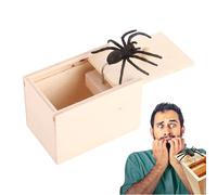 Spider Prank Box - Mecanismo de expulsión de madera 9x6,3x6cm | Salas de clases de reutilizables | Truc Humor Accesorios Halloween Cumpleaños Reuniones de oficina eventos