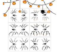 Spider Stickers for Face - 6 Pairs | Temporary Eye Corner Water Transfer D | Spider Leg Design, Water Transfer Paper, Creepy Eye Makeup Accent, For Halloween Party Cosplay Stage Performance Role Playin