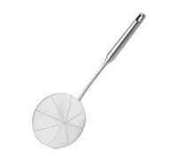 Spider Strainer, Fine Mesh Colander Spoon, Stainless Steel Strainer, Fat Skimmer Sieve, Grease Draining Tool, Handle for Frying, Cooking, Kitchen Use, Wood/Stainless