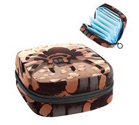 Spider Tarántula bolsa portátil de almacenamiento de tampones para servilletas sanitarias, Varios colores, 4.7x6.6x6.6 in/12x17x17 cm