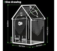 Spider Terrarium - Escape Proof Acrylic Habitat Tank | Jumping Spider Enclosure, Clear Ventilated Isolation Breeding Display Case, Secure Observation Housing Container For Small Pets Reptiles