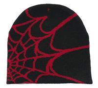 Spider Web Beanie Hat Wool Gat De Punto De Punto Y2k Street Beanie Fashion Hip Hop Skull Cabellera para Hombres Mujeres Invierno Beanie Cálido