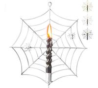 Spider Web Candles Holders, Metal candlesticks in The Shape of Spider Web, Spiderweb Taper Wall Mounted Candle Holder for Halloween Festival Decorations (Silvery)