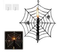 Spider Web Candles Holders, Spiderweb Taper Candle Holder Sconce, Retro Style Metal Wall Mounted Candlestick for Halloween Thriller Interior Party Decor