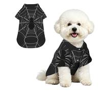 Spider Web S - Camisa hawaiana para perros pequeños, bonito traje de playa de verano para cachorros, ropa suave y transpirable para gatos con botones