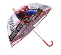 SRV Hub Paraguas de PVC para niñas y niños, resistente al viento, 8 paneles de personajes de dibujos animados, paraguas clásico, Brolly para niños unisex a partir de 3 años | transparente, Spiderman,