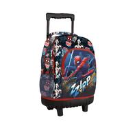 Spiderman Azul Grande Mochila Trolley Con Ruedas Escuela Primaria Niño Chico