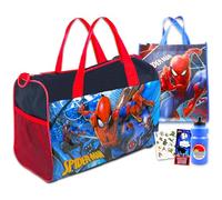 Spiderman Bolsas de viaje para niños, paquete con bolsa de lona Spiderman, bolsa de araña, botella de agua, calcomanías, más | Juego de bolsas Spiderman, Varios colores, Spiderman Drawstring, Bolsa de