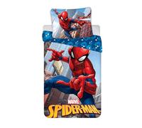 Spiderman City Funda Nórdica Cama 90 140x200 + Funda Almohada 65x65 Algodón | Ropa de cama reversible | Algodón natural transpirable Oeko-Tex | Marvel oficial | Niño | Regalo | Lavable a máquina