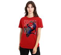 Spiderman Classic Spiderman 2 Gamerverse Web Swing Ladies T Shirt, Red Camiseta, Rosso, S para Mujer