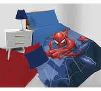 Spiderman - Colcha Acolchada Primaveral para Cama Individual, 100% Microfibra, Producto Oficial Marvel