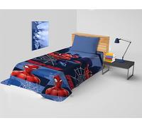 Spiderman - Colcha para Cama Individual Disney, Colcha primaveral no Acolchada, Colcha Individual para niño, 170 x 270 cm, 100% algodón, Disney, Marvel