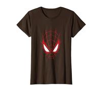 Spiderman Face Camiseta, Mujer, Marrón, XS