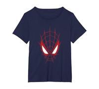 Spiderman Face Camiseta, Mujer Tallas Grandes, Azul Marino, 3XL Grande