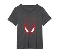 Spiderman Face Camiseta, Mujer Tallas Grandes, Jaspeado Oscuro, 3XL Grande