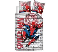Spiderman Graffiti Funda Nórdica Cama 90 140x200 + Funda Almohada 65x65 | Ropa de cama reversible | Polialgodón secado rápido | Marvel oficial | Niño | Regalo | Lavable a máquina
