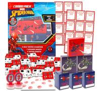 Spiderman - Juego de intercambio de regalos para el día de San Valentín, paquete con 20 cajas de recuerdos de fiesta de Spiderman con calcomanías, tatuajes, sellos para fiesta de San Valentín, fiesta