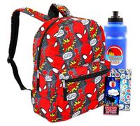 Spiderman - Juego de mochila escolar Spide-Man de 16 pulgadas, calcomanías, más | Suministros de regreso a clases para niños de 7 a 8 años