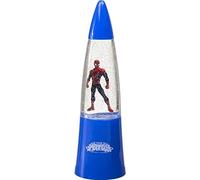 Spiderman- Lámpara Marvel lava con purpurina Niño Glitter LED y 15 cm luz de noche