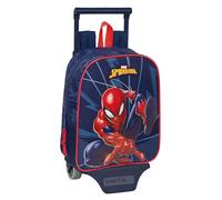 Spiderman - Mochila Guardería con Carro SAFTA, Ideal para Niños de Diferentes Edades, Cómoda y Versátil, Calidad y Resistencia, 22x10x27 cm