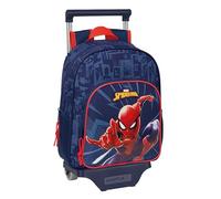 SPIDERMAN - Mochila Infantil con Carro Safta 705, Ideal para Niños de Diferentes Edades, Cómoda y Versátil, Calidad y Resistencia, 27x10x33 cm