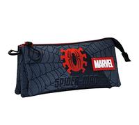 Spiderman Sign-Estuche Portatodo Triple HS, Negro, 23 x 11 cm