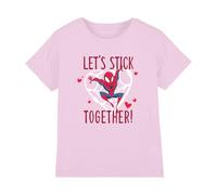 Spiderman Valentine's Day Stick Together Girls T Shirt, 3-4 A
