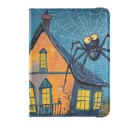 Spiders Web on The Roof - Soporte de cuero para pasaporte de viaje familiar, gran capacidad, para dinero y tarjetas, para hombres, artículos esenciales de viaje