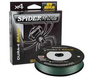 SpiderWire Dura 4, Línea de Pesca, Superline, Pesca de Depredadores, Lucio, Perca, Zander, Trucha, Unisex, Verde Musgo, 0.35mm/35kg/77lb/150yd