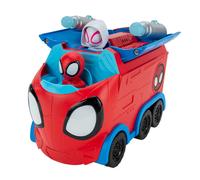 SPIDEY AND FRIENDS- Web Spinning Hauler - Vehículo Transformador 3 en 1 de 8 Pul