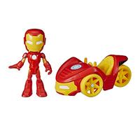 SPIDEY AND HIS AMAZING FRIENDS Hasbro Marvel Iron Man Figura de acción y vehículo Iron Racer, Juguete Iron Man para niños a Partir de 3 años, Multicolor