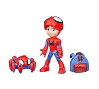 Spidey and His Amazing Friends Hero Reveal - Paquete de 2 figuras de acción de Marvel de 4 pulgadas con función de máscara, Spidey y Trace-E, rellenos o regalos de cesta de Pascua para niños, a partir