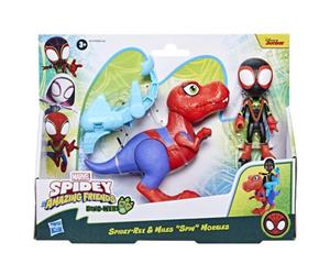 SPIDEY AND HIS AMAZING FRIENDS Marvel, Dino-Webs, Set de Figuras de acción Spider-Man con Spidey-Rex y Miles “Spin” Morales
