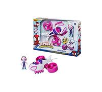 SPIDEY AND HIS AMAZING FRIENDS Marvel Ghost-cóptero Change 'N Go y Figura de Ghost-Spider de 10 cm - Vehículo 2 en 1 - Edad: 3+