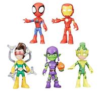 Spidey and His Amazing Friends Pack de Amigos y Enemigos de Spidey, 5 Figuras de Acción de Superhéroes y Villanos de 10 cm, Juguete de Superhéroes, Niños y Niñas de 3 Años o Más