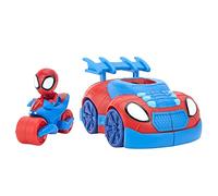 Spidey and His Amazing Friends- Vehiculo 2 en 1 Moto con Figura- (Toypartner SNF0019)