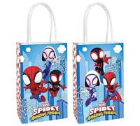 Spidey & Friends - Bolsas de papel kraft para fiestas, 8.25 x 5.25 x 3 pulgadas, color azul cielo, paquete de 8