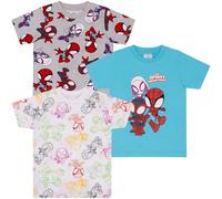 Spidey & Friends/Spiderman - Paquete de 3 Camisetas de Manga Corta para Niños - 100% Algodón - 2-3 Años: 98cm