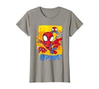 Spidey & His Amazing Friends Flying Camiseta, Mujer, Pizarra, L