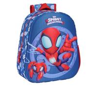 SPIDEY - Mochila Escolar, con Diseño 3D, Adaptable a Carro, Ideal para Niños de Diferentes Edades, Cómoda y Versátil, Calidad y Resistencia, 27x10x33 cm, Color Azul Marino/Rojo