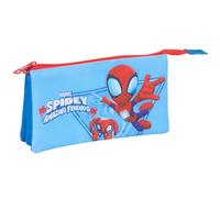 Safta - Portatodo triple Spidey, estuche infantil cómodo y resistente 22x3x12 cm