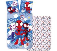 Spidey - Set de ropa de cama para niños, edredón 100 x 140 cm + funda de almohada 40 x 45 cm, 100% algodón, juego de ropa de cama perfecto para los más pequeños, juego de ropa de cama