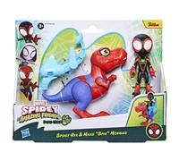 Spidey y sus incre bles amigos Marvel Dino-Webs Spidey-Rex y Miles Spin Morales Juego de figuras de acci n de Spider-Man a escala de 4 pulgadas J