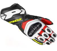 Spidi Carbo 7 Guantes de la motocicleta, Negro/Blanco/Amarillo, Talla 3XL