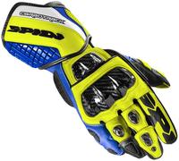 Spidi Carbo Track Evo Guantes de moto, azul-amarillo, tamaño L para Hombres