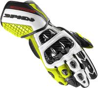 Spidi Carbo Track Evo, Guantes XL male Blanco/Amarillo Neón