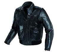 SPIDI Dirty Seven Chaqueta de Cuero para Hombre, Negro, 58