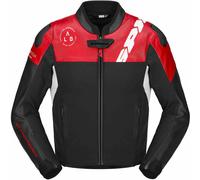 Spidi DP Progressive Hybrid Chaqueta de cuero para moto, negro-rojo, tamaño 58 para Hombres