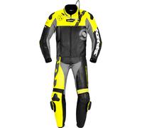 Spidi DP-Progressive Touring Traje de cuero de motocicleta de dos piezas, negro-amarillo, tamaño 46 para Hombres